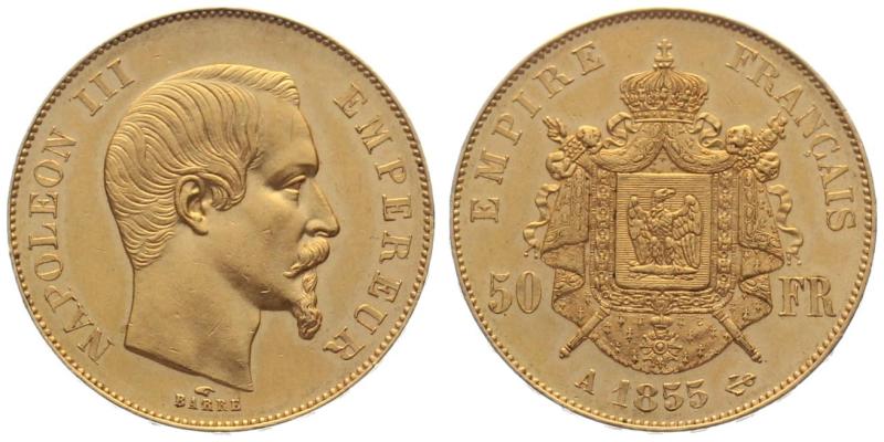 Frankreich 50 Francs 1855 A - Napoleon III.